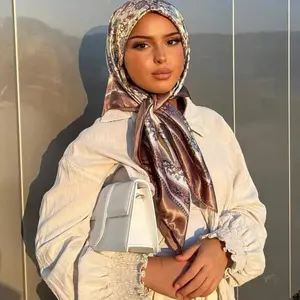 1Pcs Square Silk Scarf, head scarf for women