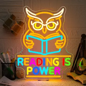 Owl Neon Sign LED Wall-Mounted Light Fixture, Personalized Letter Decorative Lamp, USB Powered Home Office Shop Room Gift