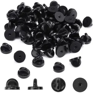 Pin Backs Pin Keepers Pin Backings PVC Rubber Butterfly Clutch Pin Lock Clasps Holder Pin Fasteners Cap for Tie Tack Lapel Uniform Badges Replacements 50 PCs