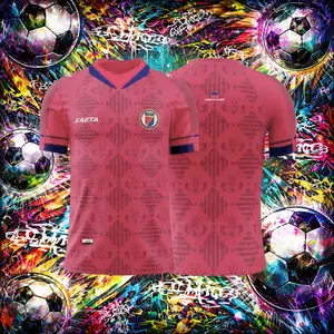 Men’s Haiti Soccer Jersey 2025–2026 – Lightweight 3D Print Game-Day Shirt