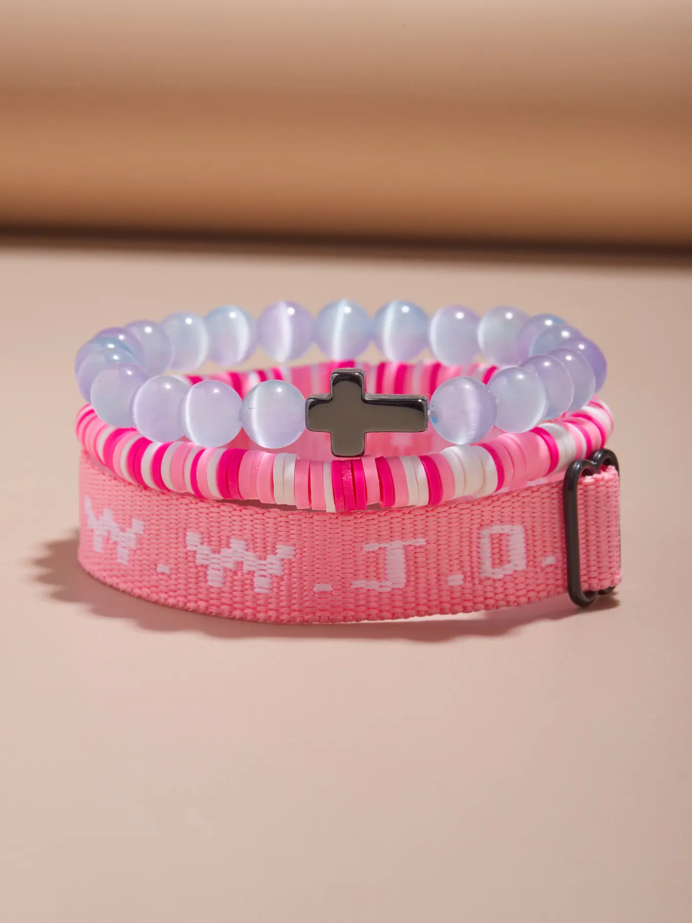 36 pink + light purple-blue wwjd