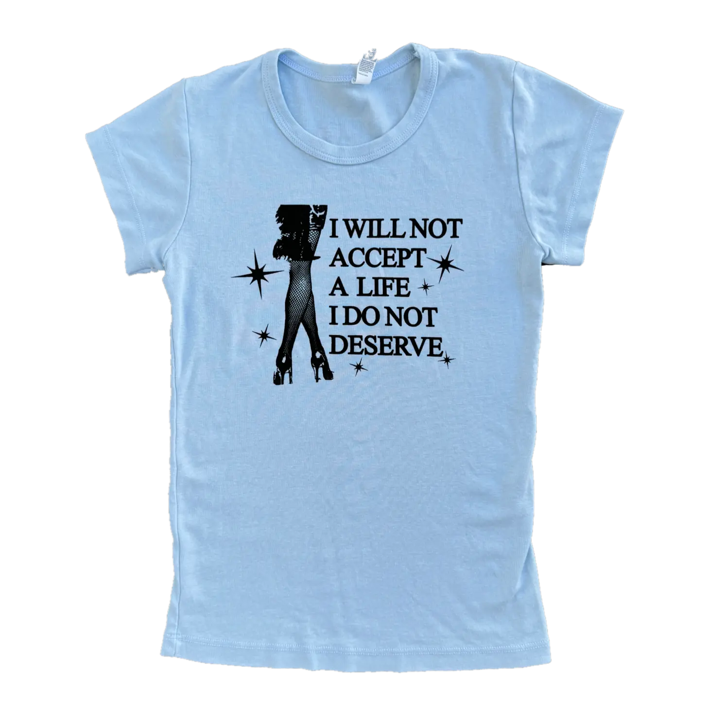 80s Horror Movie Inspired Baby Tee Style Top Blue Crop Top movie lover