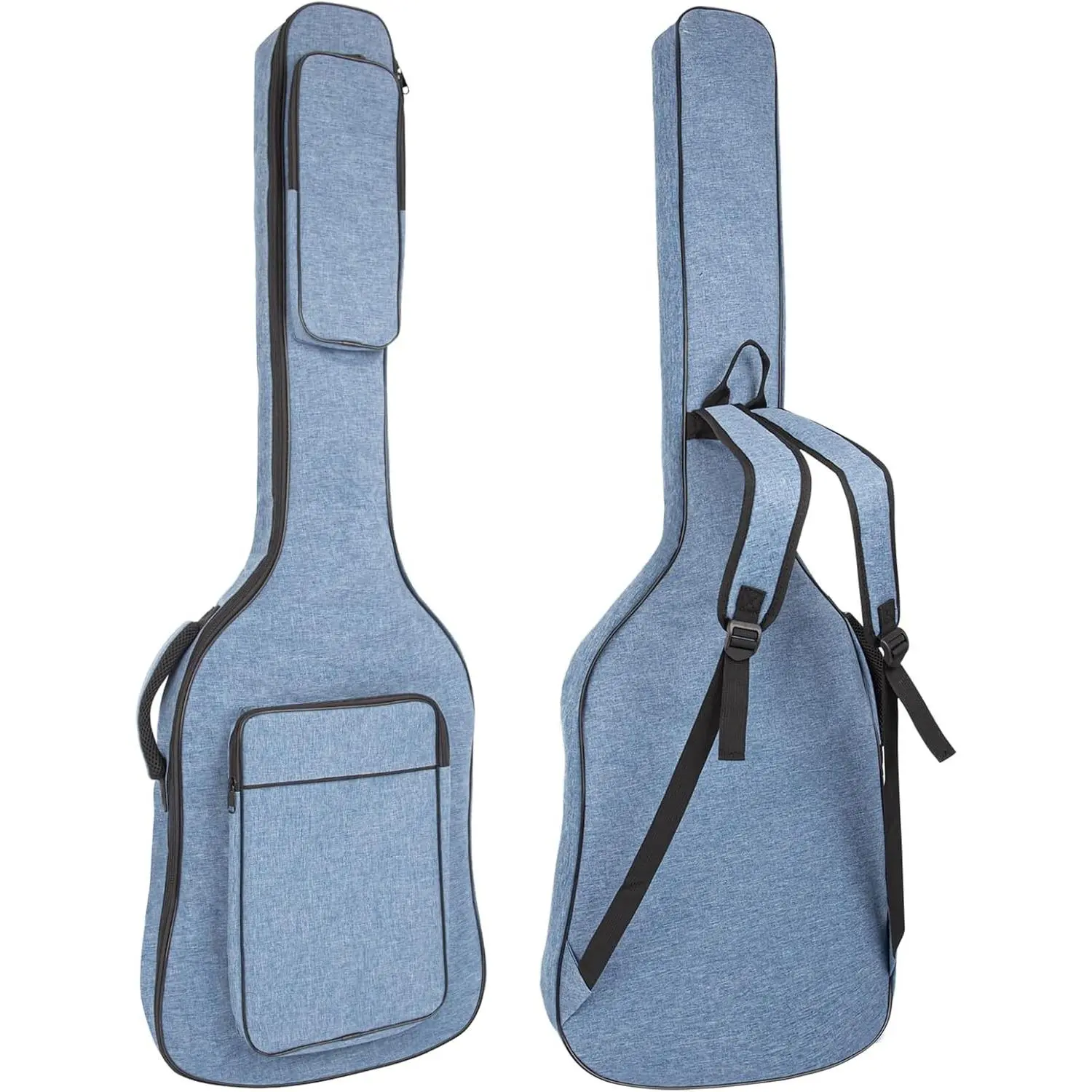 Bass Guitar Bag, 7MM Padding Bass Guitar Gig Bag Padded Soft Electric Bass Guitar Case Backpack with Pockets, Blue
