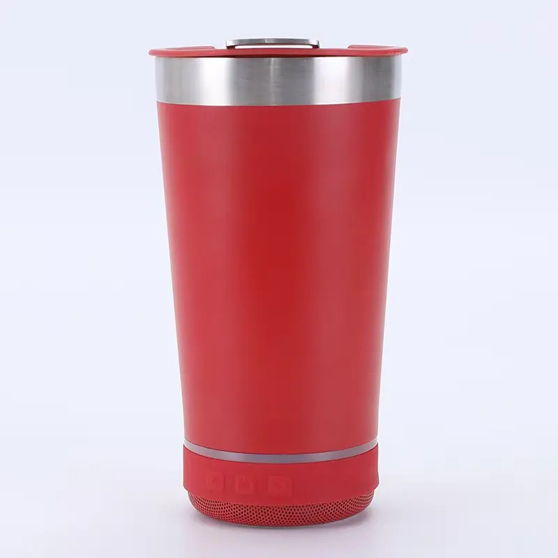 3th Bluetooth Insulated Tumbler with Speaker – 16 oz Stainless Steel Tumbler featuring a built-in rechargeable wireless speaker and multi-color LED lights; a perfect travel companion. boue tooth party bass deep