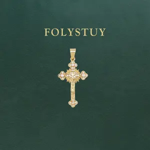 18K rose gold twisted necklace with Fabergé and cross pendant and eagle pendant, suitable for both men and women. Fashion accessory jewelry. K143, K144, K145, Y150, Y151.