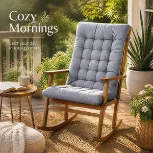 High Back Patio Chair Cushion 26 51 Inch Thick Tufted Lounge Chair Pad with Ties Full Back Support Cushion Only for Outdoor Bench Garden Porch Furniture