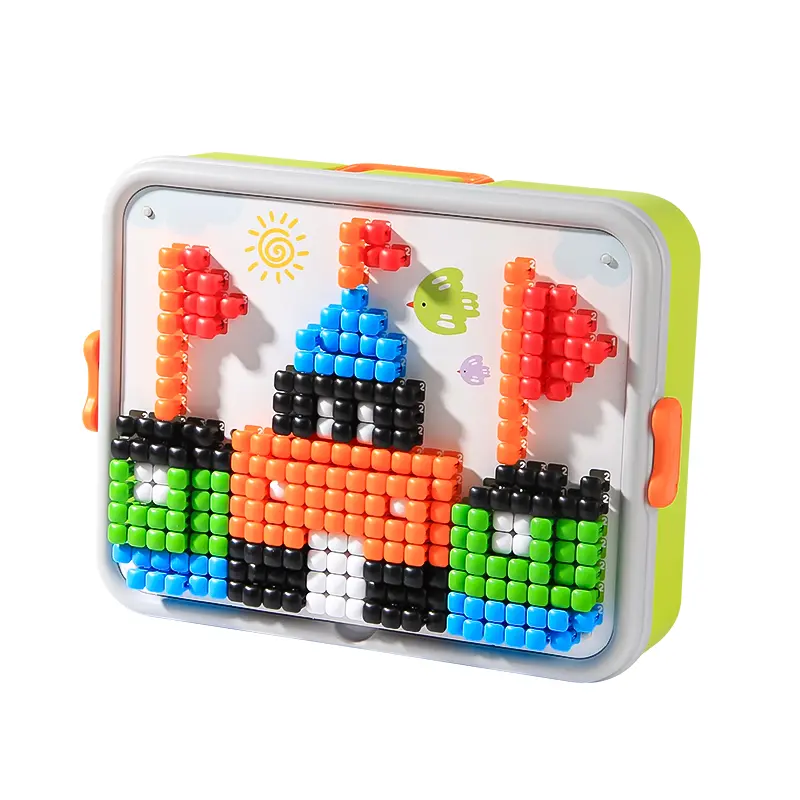 Mushroom Nails Pegboard Puzzle Toy for Toddlers 460PCS Creative Button Art Stacking Game Educational Color Matching Mosaic Peg Board Kit Fine Motor Skills Toys Birthday Gift for Boys Girls