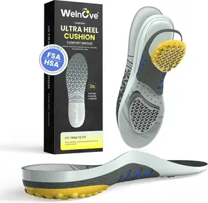Welnove Achilles Tendonitis Relief Insoles for Women & Men - Heel Cushion for Heel Pain Relief Heel Spur, S-W: 7-9 | M: 7-7.5