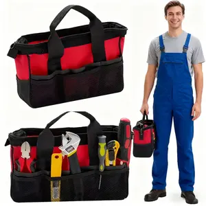 Oxford Cloth Thick Multi-Functional Tool Bag, Tool Organizing Bag, Tool Pouch, Durable Woodworking Tools Organizer, Multiple Compartments for Office Outdoor Storage