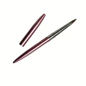 1pc Pink 3D Nail Art Brush – Vinyl, Gel & Powder Sculpture Pen with Floral Design – Anti-Slip Metal Handle Professional Nail Tool for Fine Detailing Nail Art Manicure – Nail Art Accessories