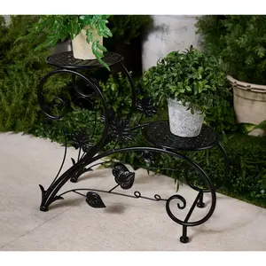 15.5" Metal Plant Stand with Leaves by Valerie