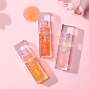 Magic Color Changing Lip Oil Moisturizing Lip Glow Oil Plumping Shimmer Liquid Lipstick Hydrating Lip Gloss Non-sticky Lip Tint Oil Magical Color Changing Lipstick with Big Brush