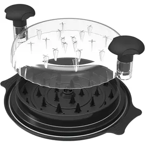 10" Chicken Shredder with Tray, Large Meat Shredder Tool Twist with Brush, Meat , Visible Chicken Shredder Machine,  Anti-Slip Strip, Suitable for Pork, Beef, Chicken (Black)