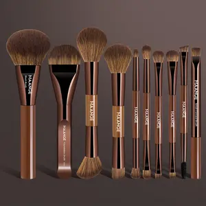 MAANGE 10pcs Makeup Brush Set, Makeup Brushes Set, Foundation Brush Blush Brush Contour Brush Concealer Brush Eyeshadow Brush Blending Brush Eyelash Brush Eyebrow Brush, Professional Face & Eye Makeup Kit for Travel and Daily Use