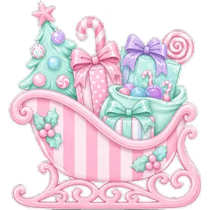 Christmas Sleigh Sign, MF-W-0001-DH, 22" Door Hanger