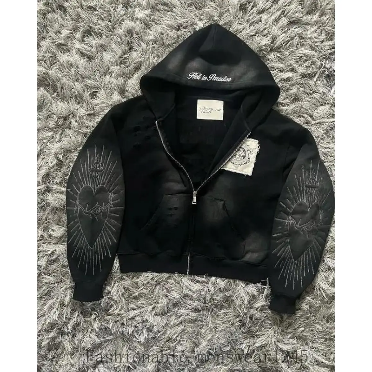 2026 Hell in Paradise Street Retro Gothic Zip up Hoodie Embroidery Patchwork Hoodies Loose Sweatshirt Men's Clothing Tactical Long Sleeve Striped Hawaiian Polo -Neck Casual Cotton Henley Linen Mandarin Collar year round