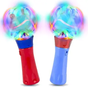 ArtCreativity, Red & Blue Light Up Orbiter Spinning Wands, Sensory Toys for Toddlers, Set of 2, 7" LED Spin Toy, Autistic Children, Boys, Girls, Birthday, Classroom Prizes