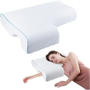 Cuddle Pillow for Couples, Side Sleeper Pillow with Arm Hole, Ergonomic for Head, Neck and Arm with Breathable Washable Pillowcase