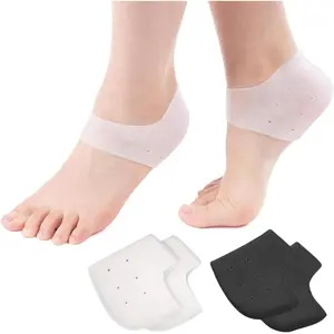 2 Pairs Silicone Heel Cups for Pain Relief - Soft Heel Protectors for Plantar Fasciitis, Cracked Heels - Men & Women