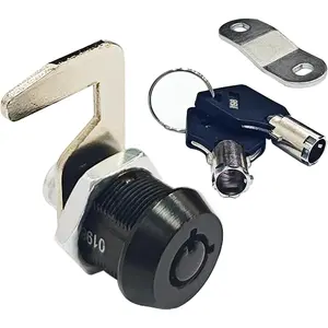 1 Pack Black 5/8 Inch Keyed Alike Tubular Cam Locks with Keys, Zinc Alloy Locks for Toolbox Cabinet Drawers