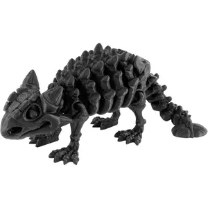 PowerTRC 3D Printed Skeleton Ankylosaurus – Prehistoric Collectible Articulating Dinosaur 3D Figurine Desk Decoration for Teens and Adults, Made in USA