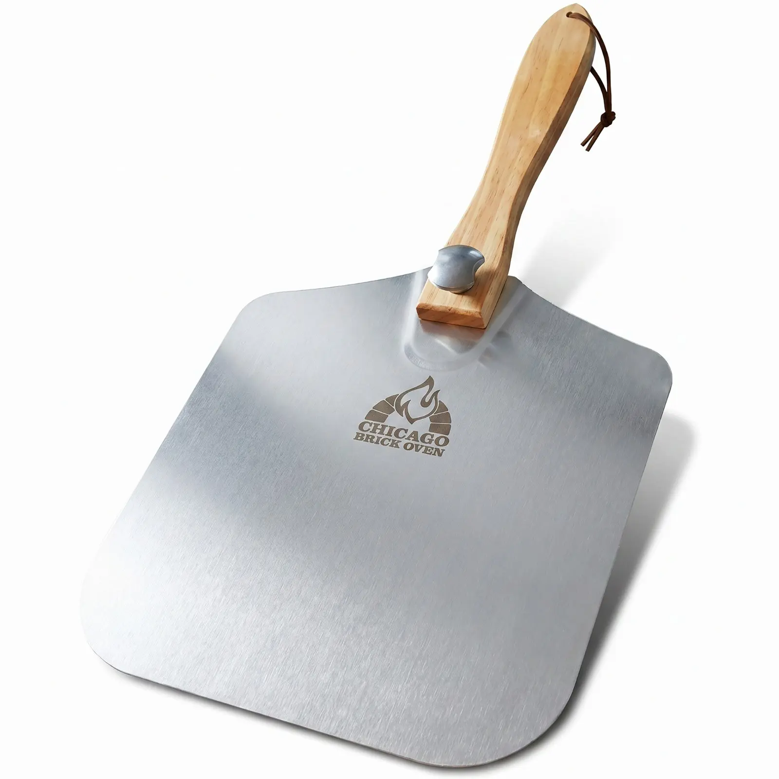 Pizza Peel 12x14 Aluminum with Foldable Wooden Handle, 25" Pizza Paddle & Turning Peel for Oven & Grill, Folding Pizza Shovel for Homemade Pizza & Bread