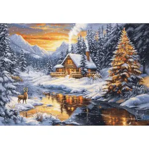 Cross Stitch Kit Luca-S GOLD - Winter Evening in the Mountains, B721