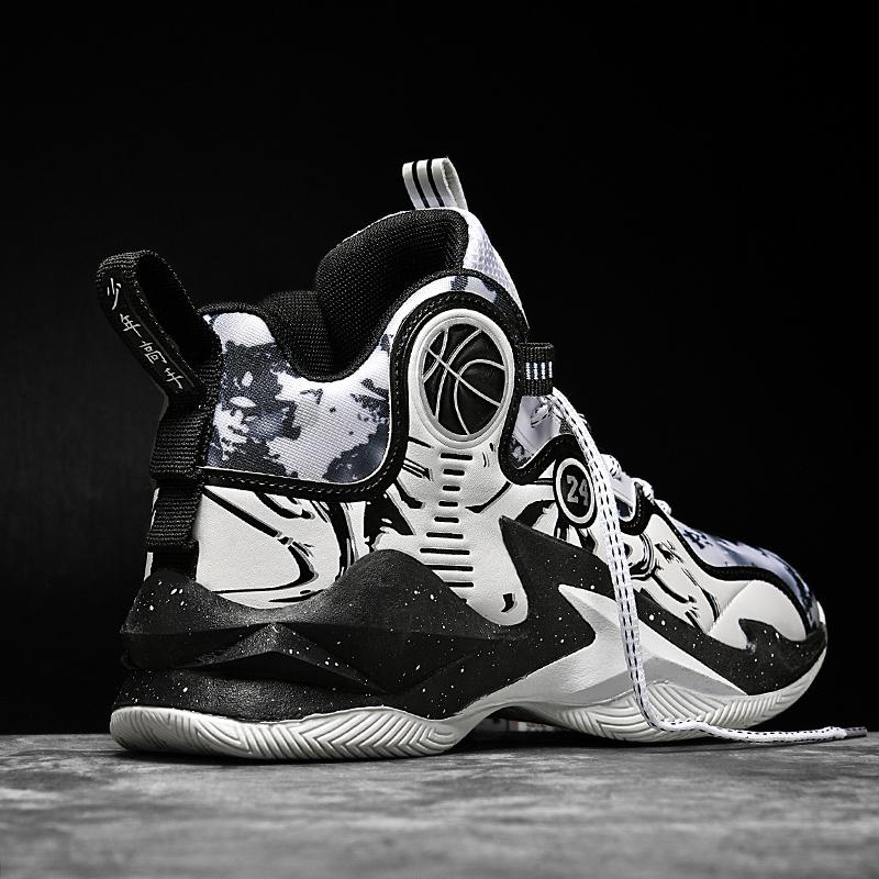 Men's official genuine basketball shoes, high-top sports shoes for spring and summer, suitable for students, wear-resistant, anti-slip, shock-absorbing, breathable basketball shoes.