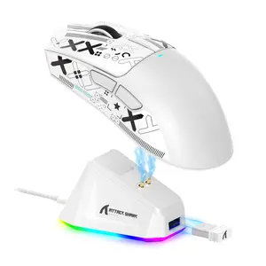 ATTACK SHARK X11 Gaming Mouse with Magnetic Charging Base, 22000 DPI Wireless/Wired Gaming Mouse with Mouse Grip Tape, Gamer Mice for Win11/Xbox/PS, Gaming Accessories