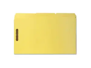 Sparco Fastener Folders w/ 2-Ply Tab 1/3 Ast Tab 50/BX Lgl Yellow SP17222
