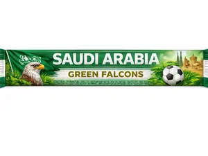 Saudi Arabia Flag Scarf - Lightweight Cloth Shawls for Soccer Fans, Fashion Accessories