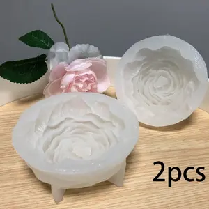 2/4/6 pack Silicone Mold Flower Candle Mold Soap DIY Handcraft Accessory Epoxy Resin Molds for Party Wedding Decoration 3D Candle Holder Soap Silicone Mould Handmade