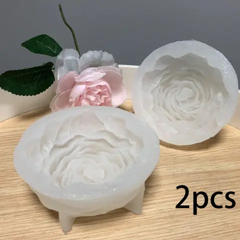 Food-Grade Flexible & Durable 3D Silicone Floral Molds - 2/4/6-Pack, 2-Piece Option Included, for Cake/Chocolate Cast, Candle Making, Home Decor Party Supplies