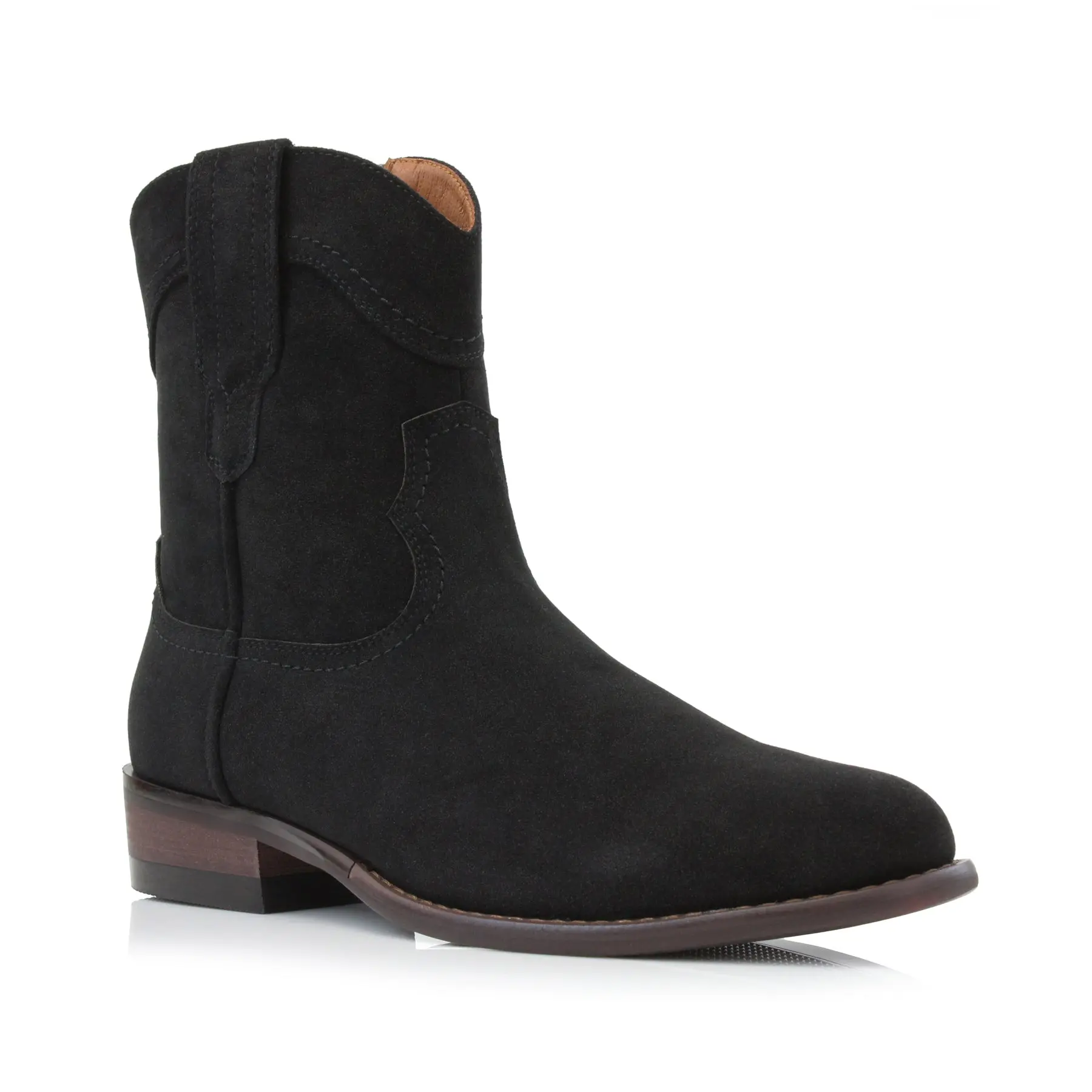 Ferro Aldo Austin classic high-top western boots, in Suede Black, Men's Size 6.5 - 13