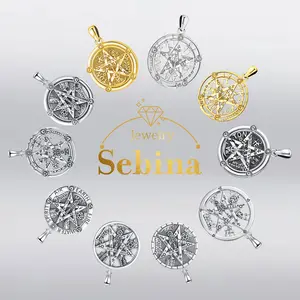 Sebina S925 Tetragrammaton Necklace Pentagram De Plata 925 Pentacle Pendant Witchcraft Hecate Pagan Jewelry Amulet Necklace Sterling Silver Gifts for Men Women