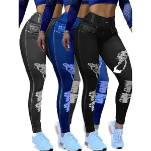 3pcs Women's High Waist Slim Fit Denim Leggings Tie Feet Pants - Everyday Casual Fashion Soft Sports Skinny Long Pants Stretchy Female
