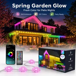 Permanent Outdoor Lights, Smart RGB Eave Lights with App & Remote Control, DealsForYouDays Summer Deal, 4th of July House Decor, DIY Scene Modes, Chasing Light Effects, Waterproof Outdoor LED Lights for Holiday & Everyday Home Decor