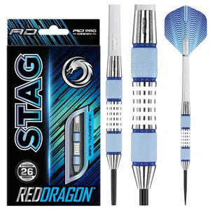 Red Dragon Darts Stag Grey Steel-Tip Darts - Darts Gear with Precision Grip, Unique Aesthetic Appeal