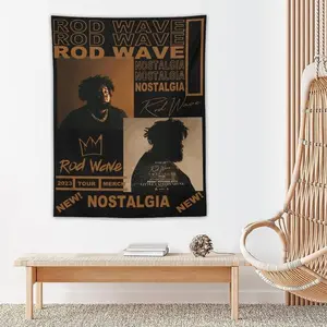 Rap Rod R&B Wave Tapestry, Hip Hop Poster For Party Party Banners, Funny Wall Hanging Backdrop For Room Lobby, Faith Aesthetic Decor