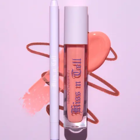 Beauty Creations Deep Brown Lip Tint Duo - Glossy Soft Nude Combo Kit with Liner, Stick & Daily Lip Care