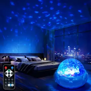 Ocean Wave Projector Light,7 Colors Water Ripple Romantic Ambient Lighting Northern Lights Projector with Remote for Bed Room Decor Meditation Relaxation Night Lights