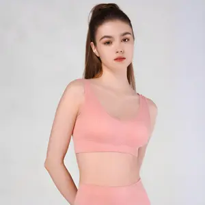 U-Neck Sports Bra for Women Padded Push Up No-Feel Support Breathable Outdoor Activities Tank Top Machine Washable