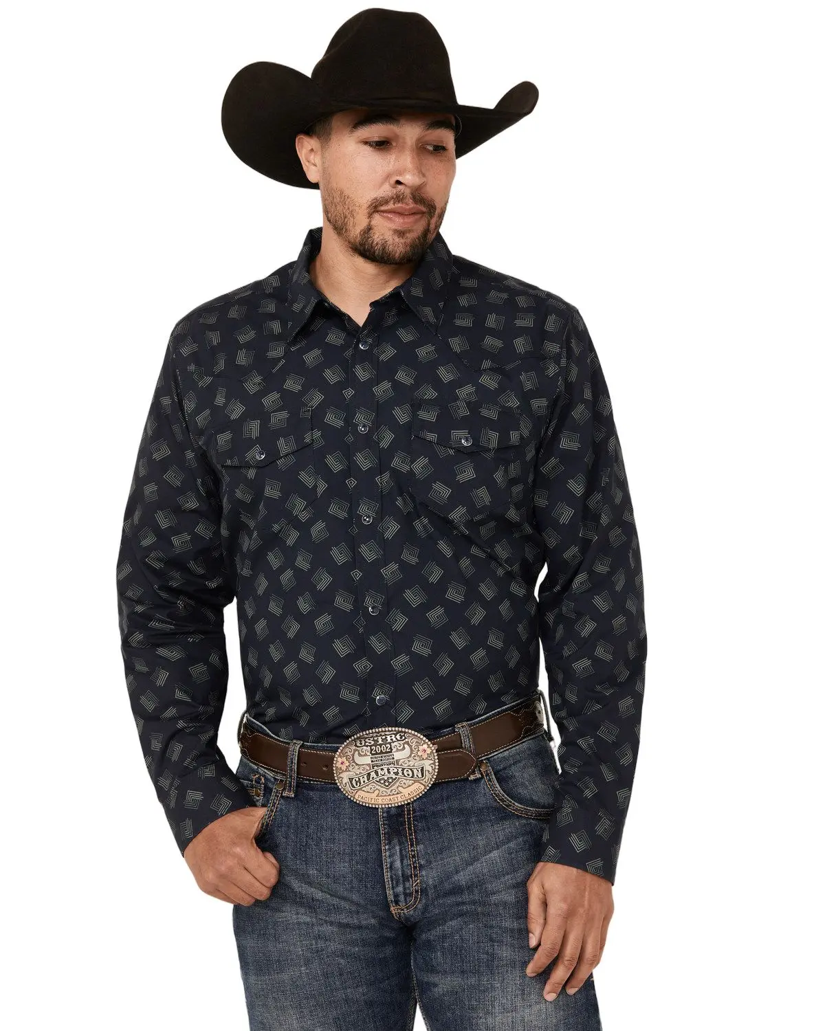 Gibson Trading Co Men's Men'S Shrapnel Geo Print Long Sleeve Snap Western - Gmsu24w63-Nvy