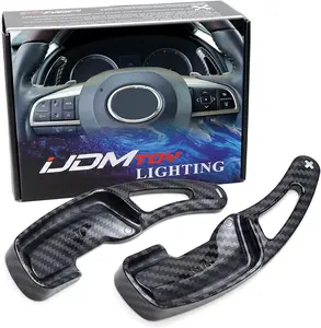 iJDMTOY Twill-Weave Carbon Fiber Pattern/Style Larger Paddle Shifter Extensions For Lexus 2013-2020 GS350 GS460 GS450h, 2016-2022 RX350 RX450 RX450h