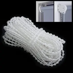 10 Yard Clear Plastic Beaded Pull Chain Cord Replacement for Roller Blind, Roman Shades, Roller Shade Repair Rope & Beaded Cord Fitting