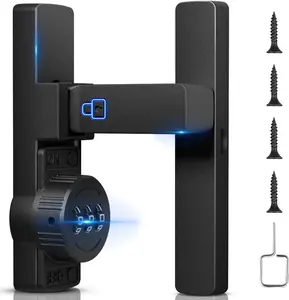 Barn Door Lock,Flip Latch Lock with Combination,90  Sliding/Swinging Door Lock,Cabinet 3-Digit Password Keyless,Gate Latches Bolt for Gate Barn Door Garage Shed Window(Black,90 )