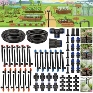 Drip Irrigation System 230FT Quick-Connect Drip Irrigation Kit with 1/4 inch 1/2 inch Irrigation Tubing Hose and Accessories for Lawn Raised Bed Greenhouse  Watering System