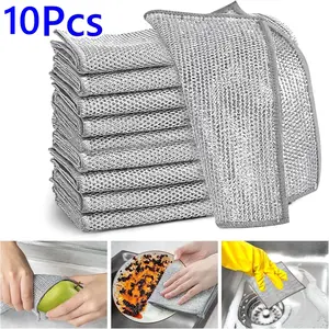 10/30/50Pcs Metal Dish Cloth, No Scratches and No Odor, Multipurpose Wire Dishwashing Rag for Wet and Dry, Kitchen Cleaning Dish Rags for Sinks, Dishes, Stove Top