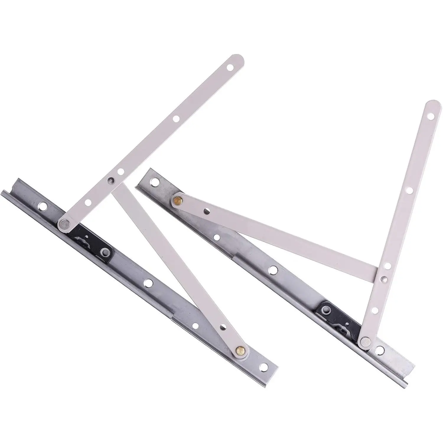 1 Pair Casement Window Hinge, 10 Inch Stainless Steel Finish Adjustable/2 Pack Standard Duty Concealed Hinge, Universal E-Gard Corrosion Resistant Coating Friction Stay Hinges for Awning/Hopper