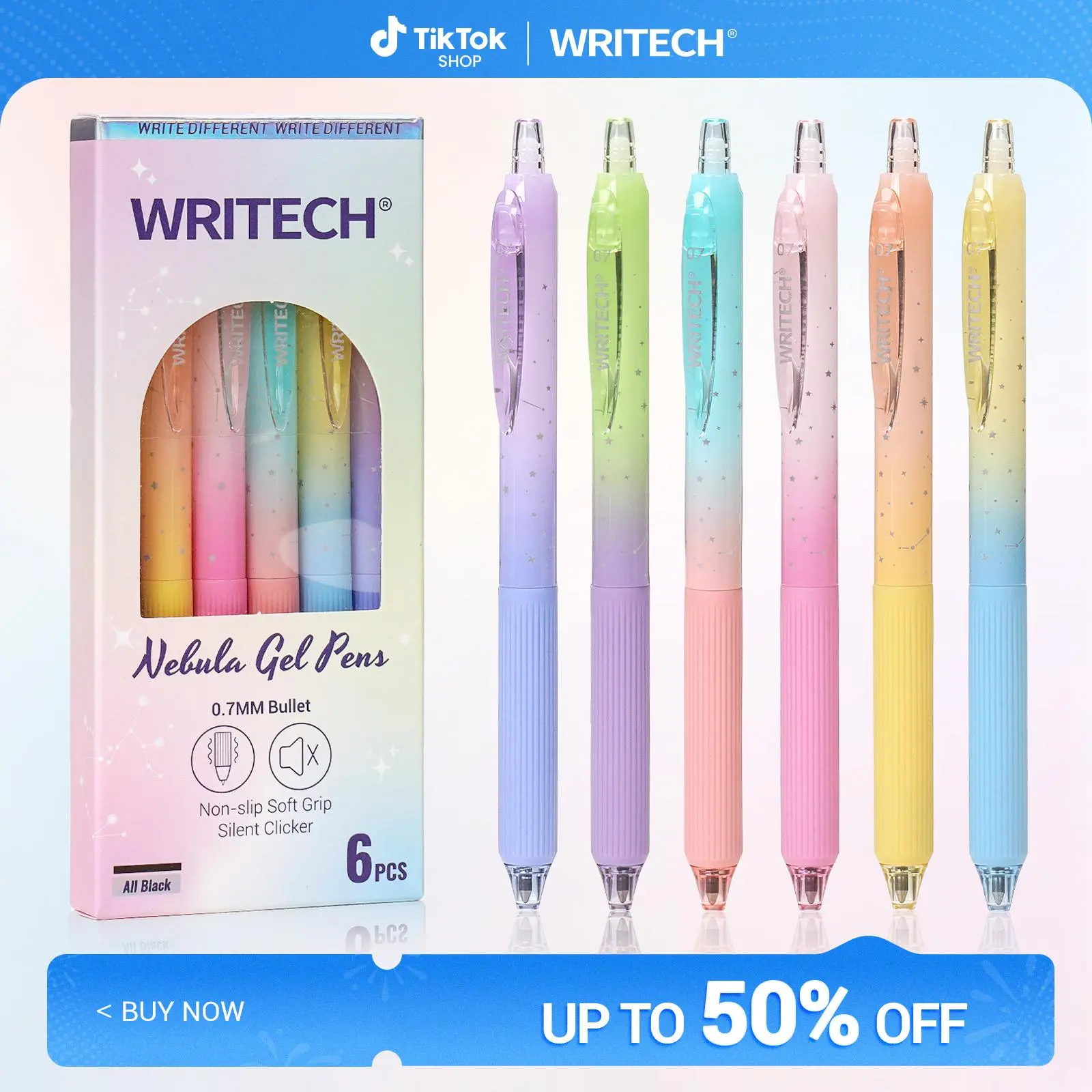 0.7mm Black Ink Nebula Pen Set 6ct